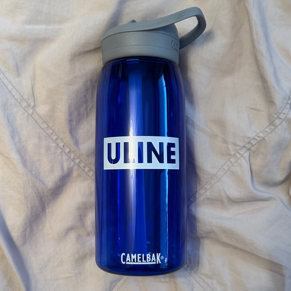 CamelBak Blue Water Bottle with Uline Logo